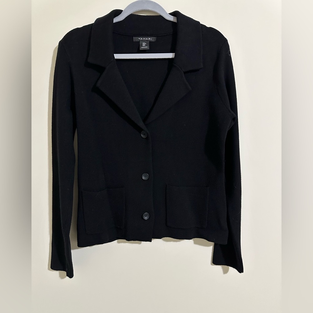 Tahari Elegant Black Women's Blazer Sweater